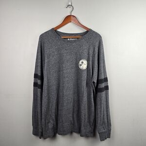 DISNEY‎ PARKS Long Sleeve Tee Shirt Vintage Mickey Mouse Logo Gray Unisex XL